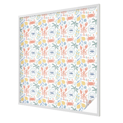 Melkglas folie met glas in lood effect Nautische motieven