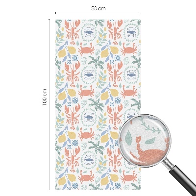 Melkglas folie met glas in lood effect Nautische motieven