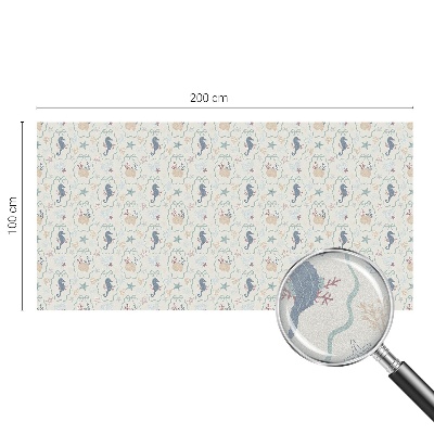 Melkglas folie met glas in lood effect Zeepaardjes