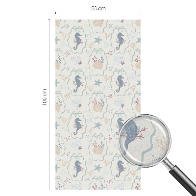 Melkglas folie met glas in lood effect Zeepaardjes