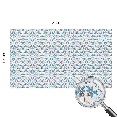 Glas in lood folie voor raam Blauwe palmbomen