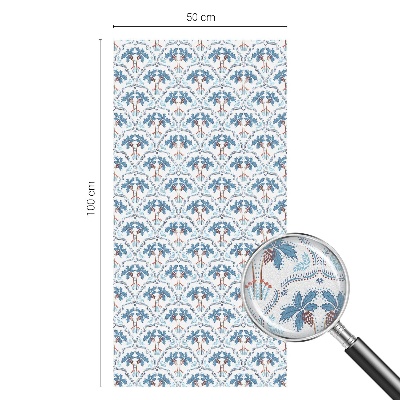 Glas in lood folie voor raam Blauwe palmbomen