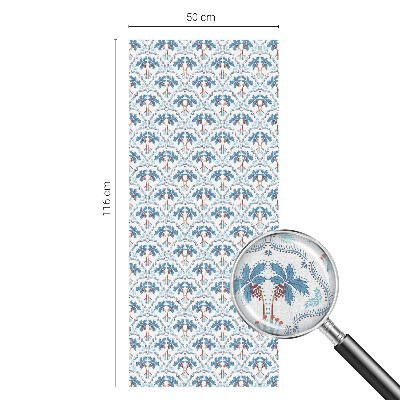 Glas in lood folie voor raam Blauwe palmbomen