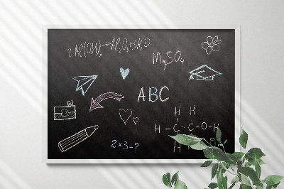 Krijt memobord in een witte lijst 120x90