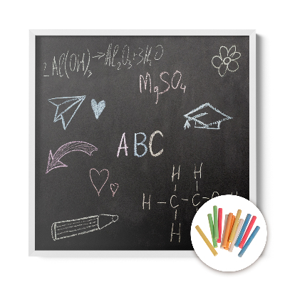 Krijt memobord in een witte lijst 50x50