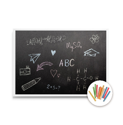 Krijt memobord in een witte lijst 70x50