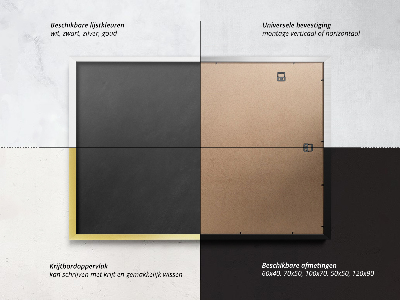 Krijt memobord in een witte lijst 70x50