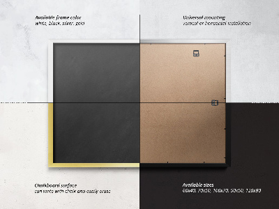 Krijt memobord in een witte lijst 70x50