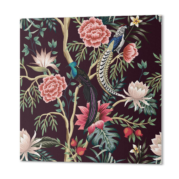 Vinyl tegels zelfklevend Bloemenmotief met vogels