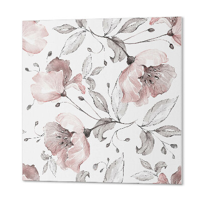 Vinyl tegels zelfklevend Aquarelbloemen in een delicaat patroon