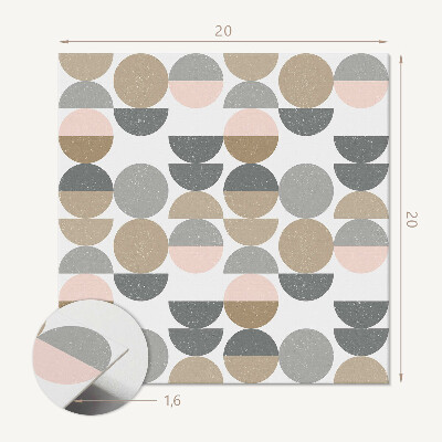 Zelfklevende vinyltegels Abstracte geometrie van cirkels en halve cirkels