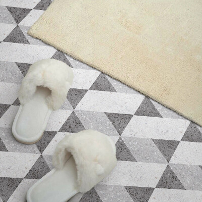 Pvc tegels Geometrische combinaties in contrasten