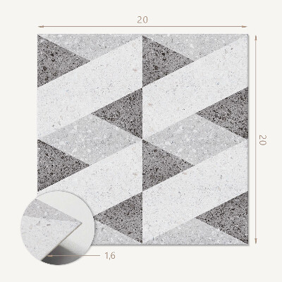 Pvc tegels Geometrische combinaties in contrasten