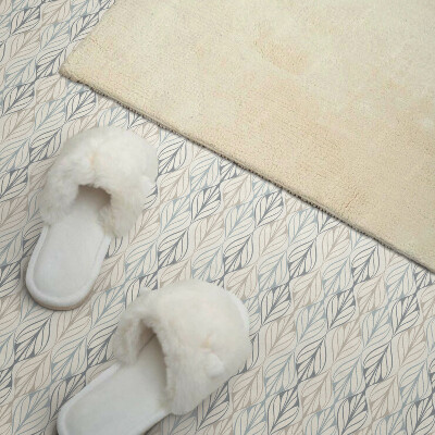 Zelfklevende vinyltegels Ruiten met een bladaccent