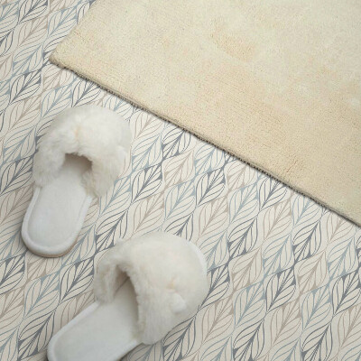 Zelfklevende vinyltegels Ruiten met een bladaccent