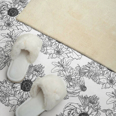 Pvc tegels Lijnen met een bloemmotief