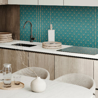 Zelfklevende vinyltegels Ronde bladeren in een harmonieuze compositie