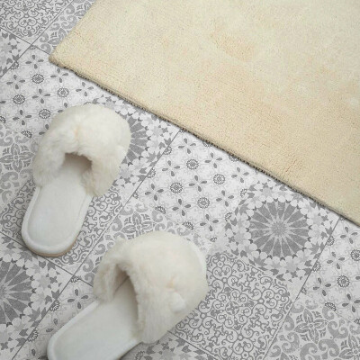 Zelfklevende vinyltegels Bloemig-geometrische compositie