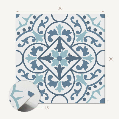 Vinyl tegels zelfklevend Plantenornamenten met een bloemenaccent