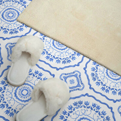 Zelfklevende vinyltegels Rond bloemenmotief