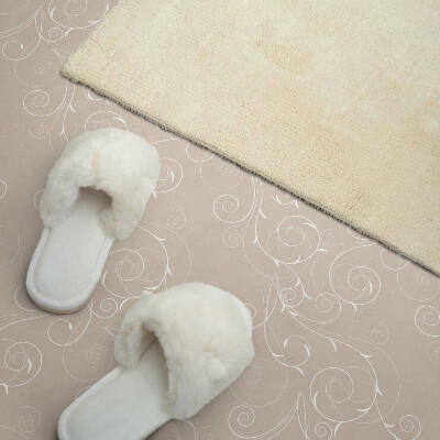 Zelfklevende vinyltegels Fijne spiralen met bladmotief