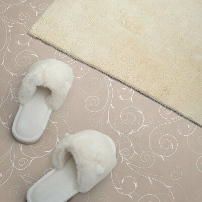 Zelfklevende vinyltegels Fijne spiralen met bladmotief