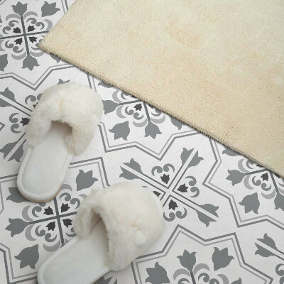 Zelfklevende vinyltegels Een bloemenmotief vol kleuren en vormen