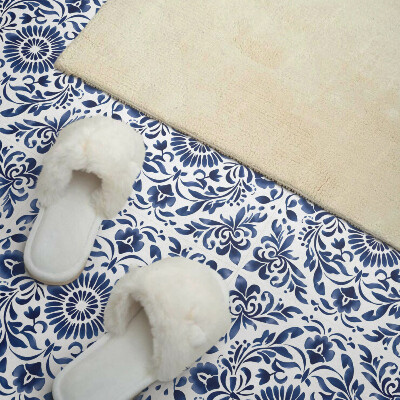 Zelfklevende vinyltegels Bloemenornament in een elegante stijl