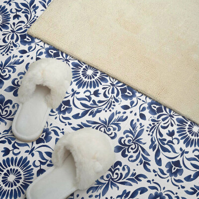 Zelfklevende vinyltegels Bloemenornament in een elegante stijl