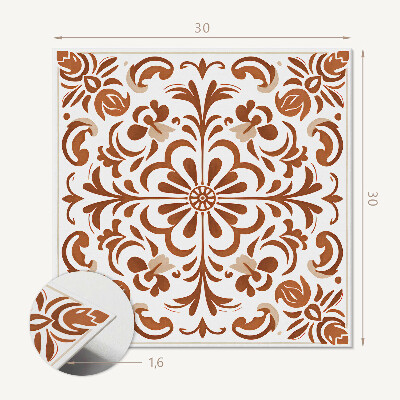 Zelfklevende vinyltegels Ornamenten met een bloemmotief