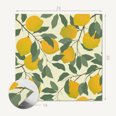 Vinyl tegels zelfklevend Botanische voorstelling met citroenachtige tinten
