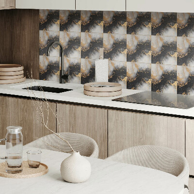 Vinyl tegels zelfklevend Een patroon met kleurrijke stippen in een abstracte stijl