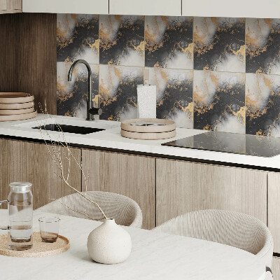 Vinyl tegels zelfklevend Een patroon met kleurrijke stippen in een abstracte stijl