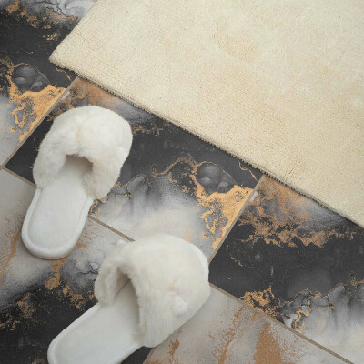 Vinyl tegels zelfklevend Een patroon met kleurrijke stippen in een abstracte stijl