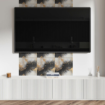 Vinyl tegels zelfklevend Een patroon met kleurrijke stippen in een abstracte stijl