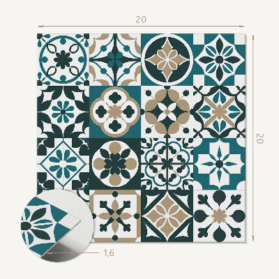 Zelfklevende vinyltegels Geometrische tegels in artistieke volgorde