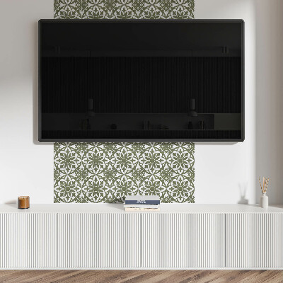 Vinyl tegels zelfklevend Bloemenpatroon met bladeren