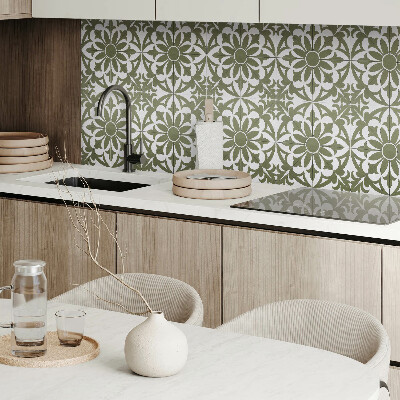 Vinyl tegels zelfklevend Bloemenpatroon met bladeren