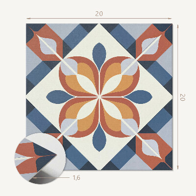 Zelfklevende vinyltegels Abstract geometrisch bloemenpatroon