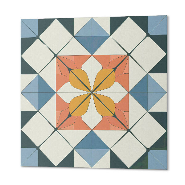 Pvc tegels Stijlvolle bloemen in een geometrische compositie