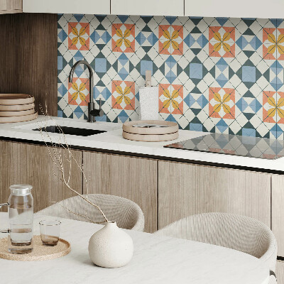 Pvc tegels Stijlvolle bloemen in een geometrische compositie