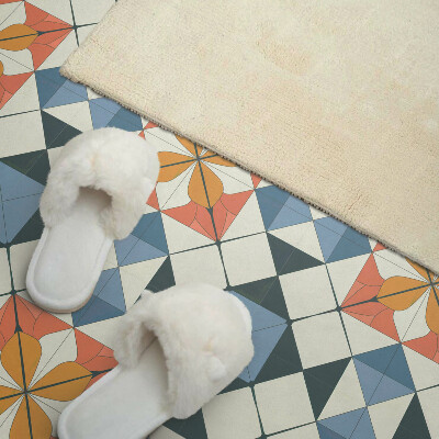 Pvc tegels Stijlvolle bloemen in een geometrische compositie