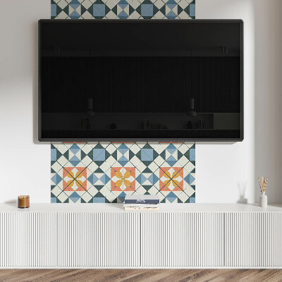 Pvc tegels Stijlvolle bloemen in een geometrische compositie