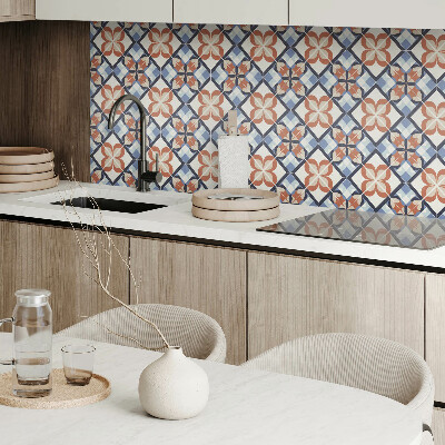 Vinyl tegels zelfklevend Harmonie van bloemen in een symmetrische stijl