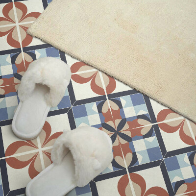 Vinyl tegels zelfklevend Harmonie van bloemen in een symmetrische stijl