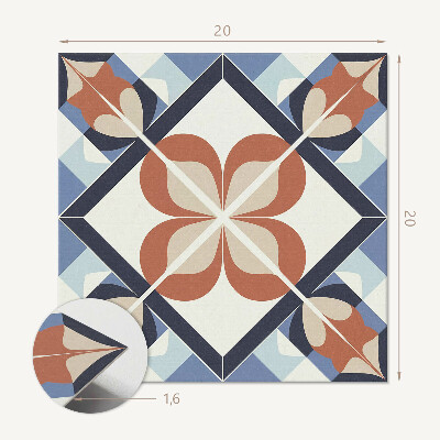 Vinyl tegels zelfklevend Harmonie van bloemen in een symmetrische stijl