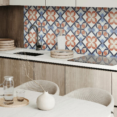 Vinyl tegels zelfklevend Harmonie van bloemen in een symmetrische stijl