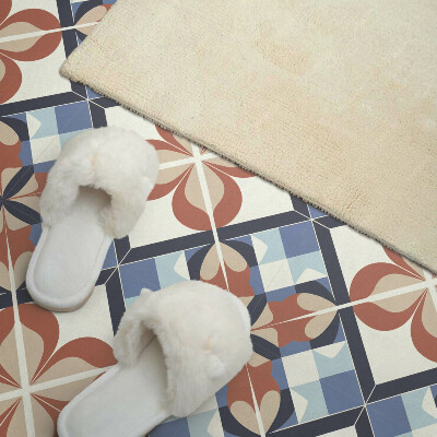 Vinyl tegels zelfklevend Harmonie van bloemen in een symmetrische stijl