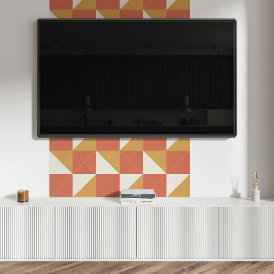 Pvc tegels Geometrie in warme tinten