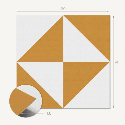 Vinyl tegels zelfklevend Vierkante driehoeken in geometrische stijl